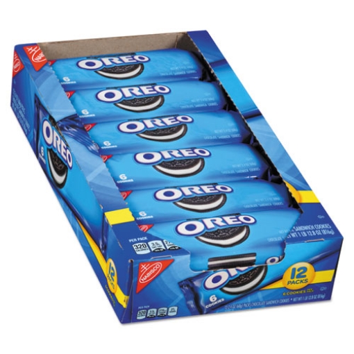 Picture of Oreo Cookies Single Serve Packs, Chocolate, 2.4 Oz Pack, 6 Cookies/pack, 12 Packs/box