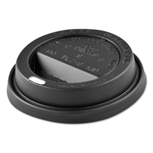 Picture of Solo Traveler Sip Through Lids for ThermoGuard Hot Cups, Fits 12, 16, 20, 24 oz, Black, 1,200/Carton