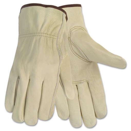 Picture of Economy Leather Driver Gloves, Medium, Beige, Pair