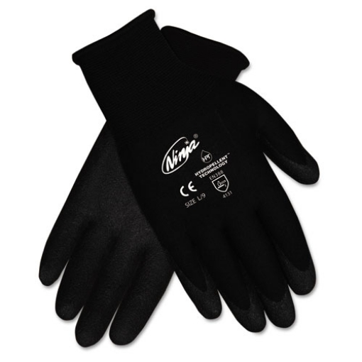 Picture of Ninja Hpt Pvc Coated Nylon Gloves, Large, Black, Pair