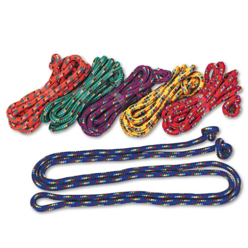 Picture of Braided Nylon Jump Ropes, 8 Ft, Assorted, 6/pack