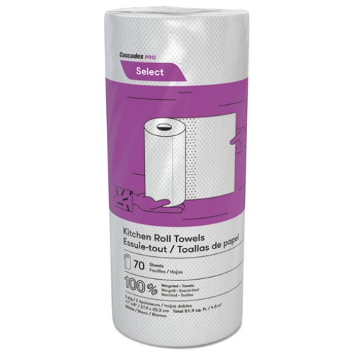 Picture of Select Perforated Kitchen Roll Towels, 2-Ply, 8 X 11, White, 70/roll, 30 Rolls/carton