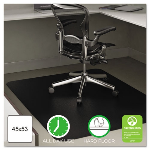 Picture of EconoMat All Day Use Chair Mat for Hard Floors, Flat Packed, 45 x 53, Black