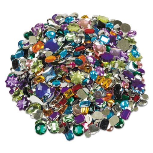 Picture of Acrylic Gemstones Classroom Pack, 1 Lb, Assorted Colors/shapes/sizes