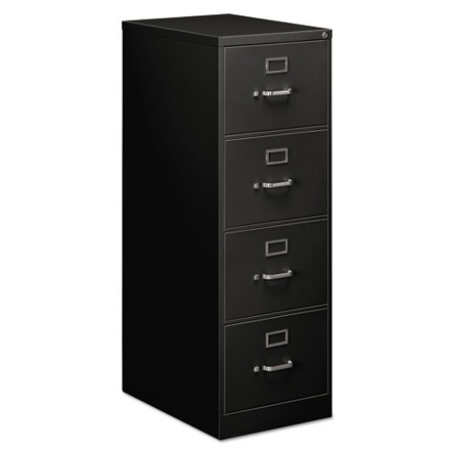Picture of Economy Vertical File, 4 Legal-Size File Drawers, Black, 18" x 25" x 52"