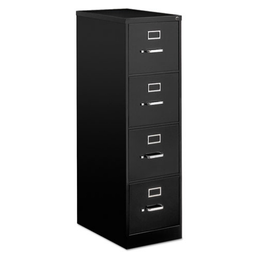 Picture of Economy Vertical File, 4 Letter-Size File Drawers, Black, 15" X 25" X 52"