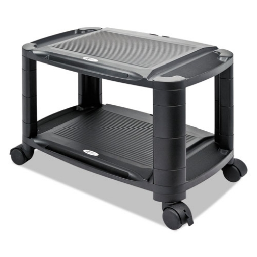 Picture of 3-in-1 cart/stand, plastic, 3 shelves, 1 drawer, 100 lb capacity, 21.63" x 13.75" x 24.75", black/gray