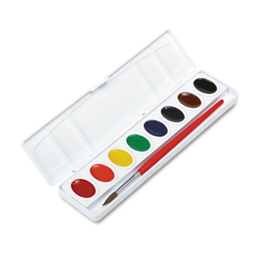 Picture of Professional Watercolors, 8 Assorted Colors, Oval Pan Palette Tray