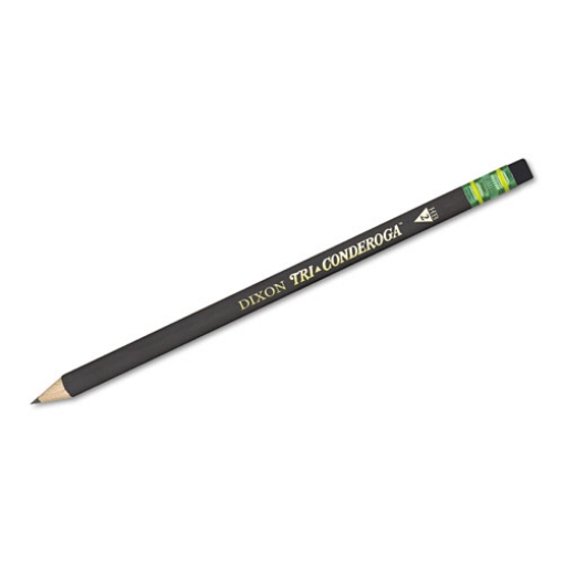 Picture of Tri-Conderoga Pencil With Microban Protection, Hb (#2), Black Lead, Black Barrel, Dozen