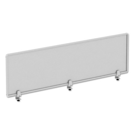 Picture of polycarbonate privacy panel, 65w x 0.5d x 18h, silver/clear