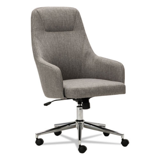 Picture of Alera Captain Series High-Back Chair, Supports Up To 275 Lb, 17.1" To 20.1" Seat Height, Gray Tweed Seat/back, Chrome Base