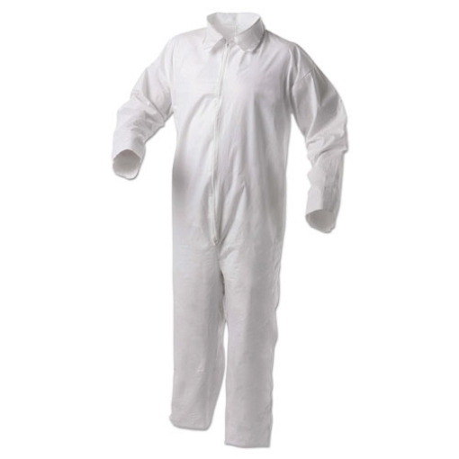 Picture of A35 Liquid And Particle Protection Coveralls, Zipper Front, Large, White, 25/carton