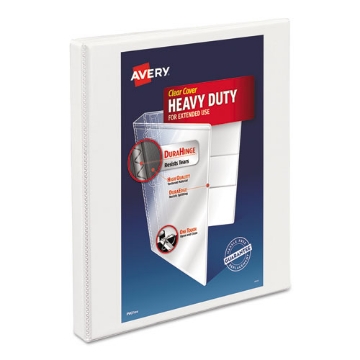 Picture of Heavy-Duty Non Stick View Binder With Durahinge And Slant Rings, 3 Rings, 0.5" Capacity, 11 X 8.5, White, (5234)