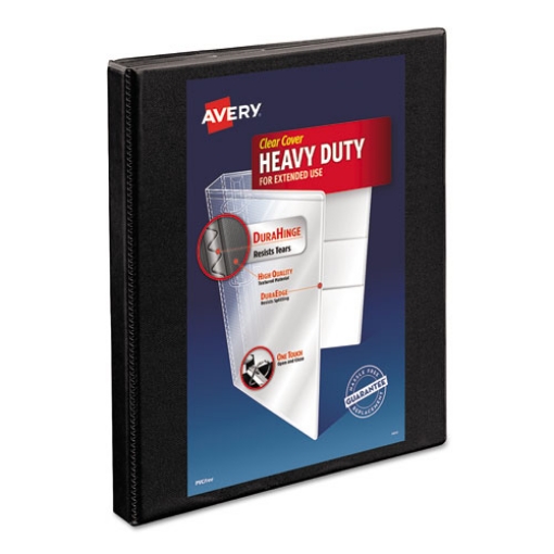 Picture of Heavy-Duty Non Stick View Binder With Durahinge And Slant Rings, 3 Rings, 0.5" Capacity, 11 X 8.5, Black, (5233)