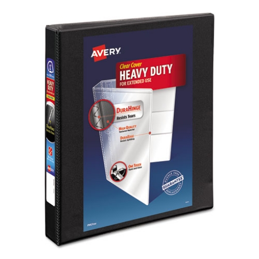 Picture of Heavy-Duty Non Stick View Binder With Durahinge And Slant Rings, 3 Rings, 1" Capacity, 11 X 8.5, Black, (5300)