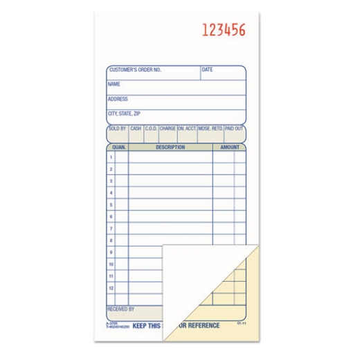 Picture of 2-Part Sales Book, 12 Lines, Two-Part Carbon, 3.38 x 6.69, 50 Forms Total