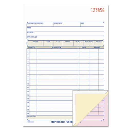 Picture of 2-Part Sales Book, 18 Lines, Two-Part Carbon, 7.94 x 5.56, 50 Forms Total