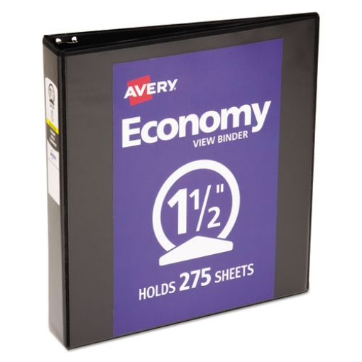 Picture of Economy View Binder With Round Rings , 3 Rings, 1.5" Capacity, 11 X 8.5, Black, (5725)