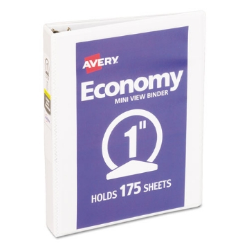 Picture of Economy View Binder With Round Rings , 3 Rings, 1" Capacity, 8.5 X 5.5, White, (5806)