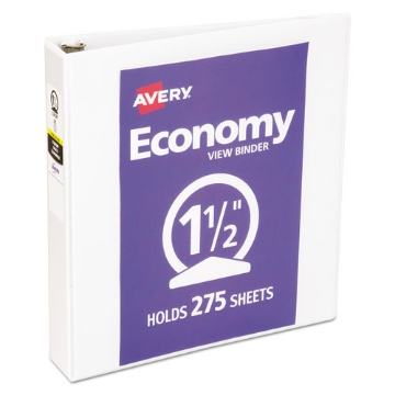 Picture of Economy View Binder With Round Rings , 3 Rings, 1.5" Capacity, 11 X 8.5, White, (5726)