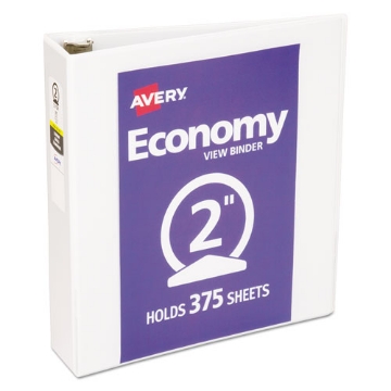 Picture of Economy View Binder With Round Rings , 3 Rings, 2" Capacity, 11 X 8.5, White, (5731)