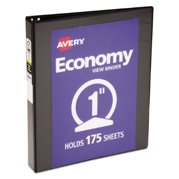 Picture of Economy View Binder With Round Rings , 3 Rings, 1" Capacity, 11 X 8.5, Black, (5710)