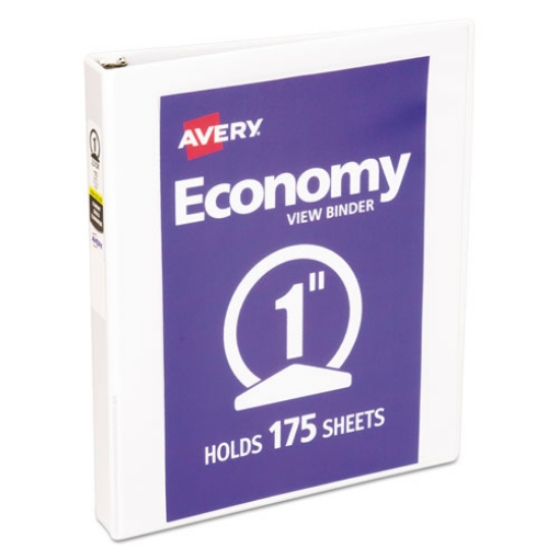 Picture of Economy View Binder With Round Rings , 3 Rings, 1" Capacity, 11 X 8.5, White, (5711)