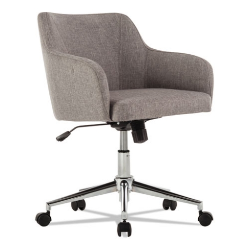 Picture of Alera Captain Series Mid-Back Chair, Supports Up To 275 Lb, 17.5" To 20.5" Seat Height, Gray Tweed Seat/back, Chrome Base