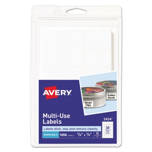 Picture of Removable Multi-Use Labels, Handwrite Only, 0.63 X 0.88, White, 30/sheet, 35 Sheets/pack, (5424)
