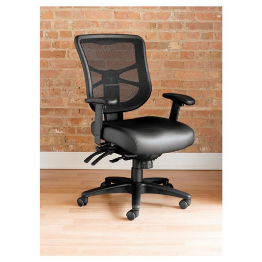 Picture of Alera Elusion Series Mesh Mid-Back Multifunction Chair, Supports Up To 275 Lb, 17.7" To 21.4" Seat Height, Black