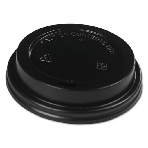 Picture of Hot Cup Lids, Fits 10 Oz To 20 Oz Hot Cups, Black, 1,000/carton