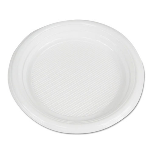 Picture of Hi-Impact Plastic Dinnerware, Plate, 6" Dia, White, 1,000/carton