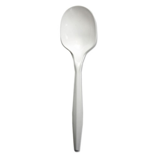 Picture of Mediumweight Polypropylene Cutlery, Soup Spoon, White, 1000/carton