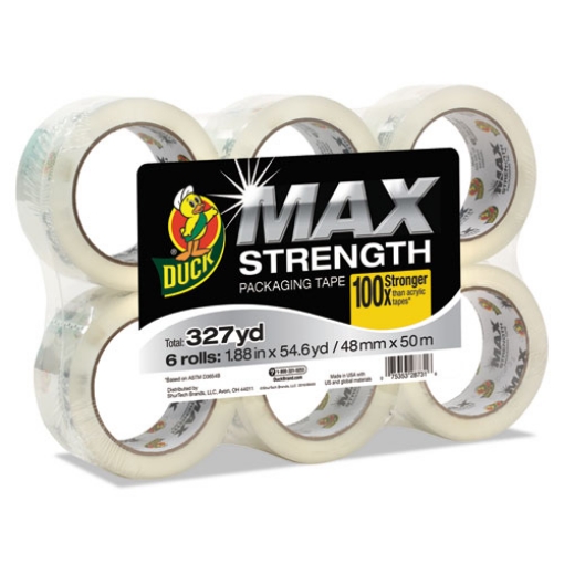 Picture of Max Packaging Tape, 3" Core, 1.88" X 54.6 Yds, Crystal Clear, 6/pack