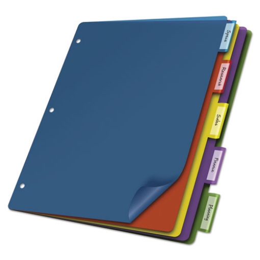 Picture of Poly Index Dividers, 5-Tab, 11 X 8.5, Assorted, 4 Sets