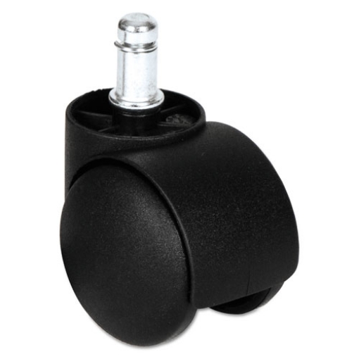 Picture of Dual Wheel Hooded Casters, Grip Ring Type B Stem, 1.5" Hard Nylon Wheel, Matte Black, 5/Set