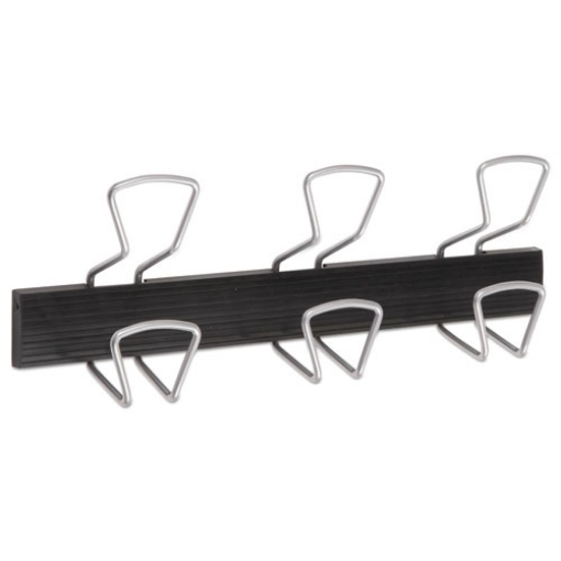 Picture of Wall-Mount Coat Hooks, 18.11 x 2.95 x 6.45, Metal, Silver, 22 lb Capacity