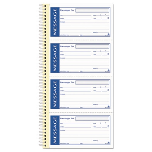 Picture of Write 'n Stick Phone Message Book, Two-Part Carbonless, 4.75 x 2.75, 4 Forms/Sheet, 200 Forms Total