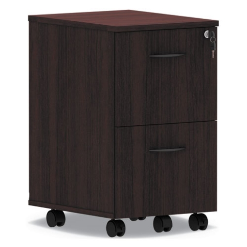 Picture of Alera Valencia Series Mobile Pedestal, Left Or Right, 2 Legal/letter-Size File Drawers, Mahogany, 15.38" X 20" X 26.63"