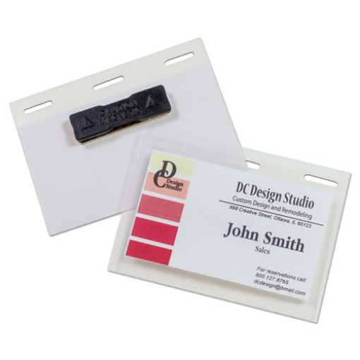 Picture of Self-Laminating Magnetic Style Name Badge Holder Kit, 2" X 3", Clear, 20/box