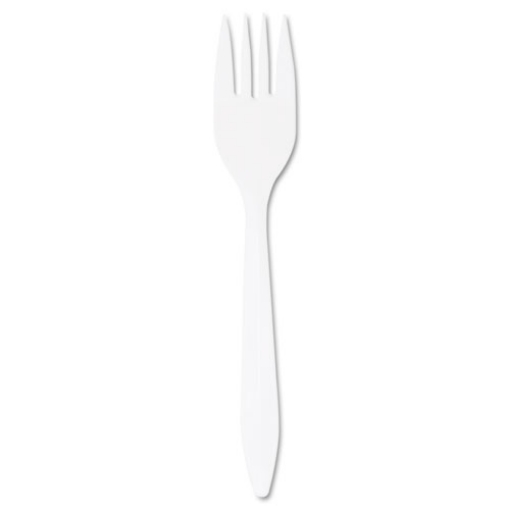 Picture of Style Setter Mediumweight Plastic Forks, White, 1000/carton