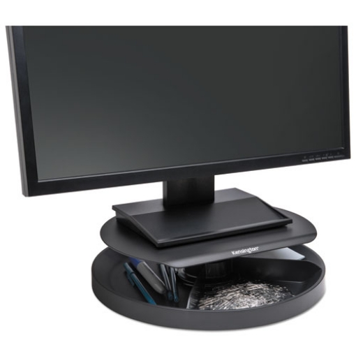 Picture of Spin2 Monitor Stand With Smartfit, 12.6" X 12.6" X 2.25" To 3.5", Black, Supports 40 Lbs