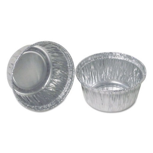 Picture of Aluminum Round Containers, 4 Oz, 3" Diameter X 1.56"h, Silver, 1,000/carton