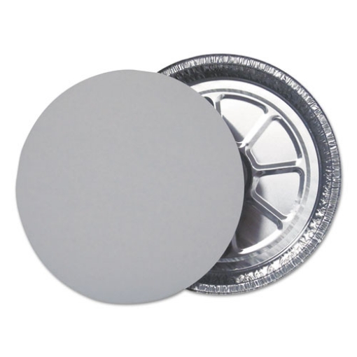 Picture of Aluminum Round Containers With Board Lid, 9" Diameter X 1.94"h, Silver, 250/carton