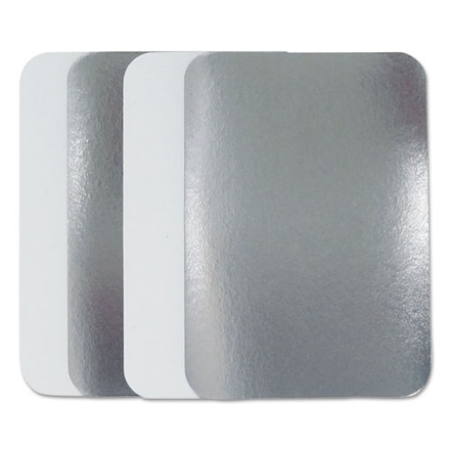 Picture of Flat Board Lids, For 1.5 lb Oblong Pans, Silver, Paper, 500 /Carton