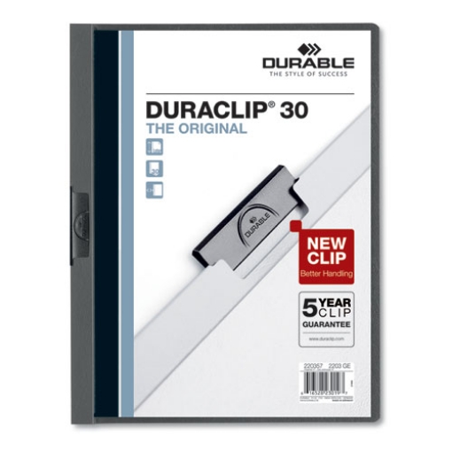 Picture of DuraClip Report Cover, Clip Fastener, 8.5 x 11,  Clear/Graphite, 25/Box