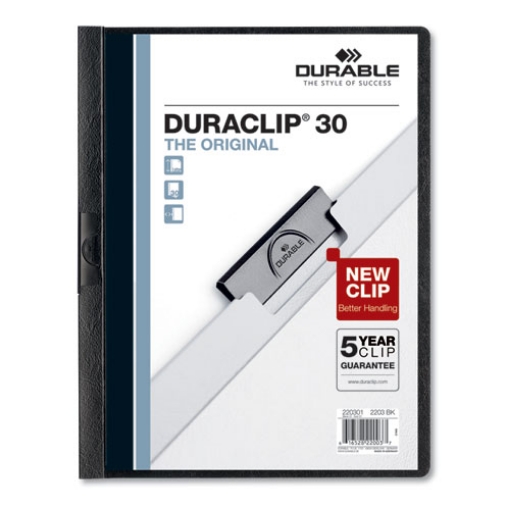 Picture of Duraclip Report Cover, Clip Fastener, 8.5 X 11, Clear/black, 25/box