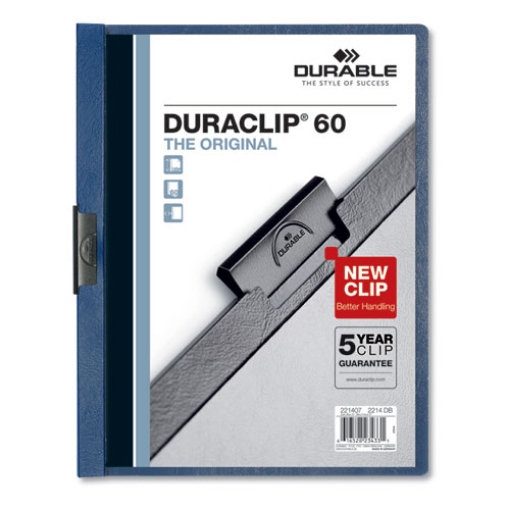 Picture of Duraclip Report Cover, Clip Fastener, 8.5 X 11, Clear/dark Blue, 25/box