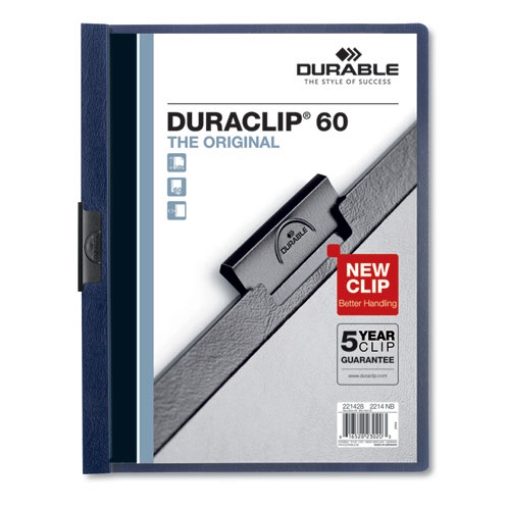 Picture of Duraclip Report Cover With Clip Fastener, 8.5 X 11, Clear/navy, 25/box