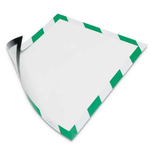 Picture of DURAFRAME Security Magnetic Sign Holder, 8.5 x 11, Green/White Frame, 2/Pack